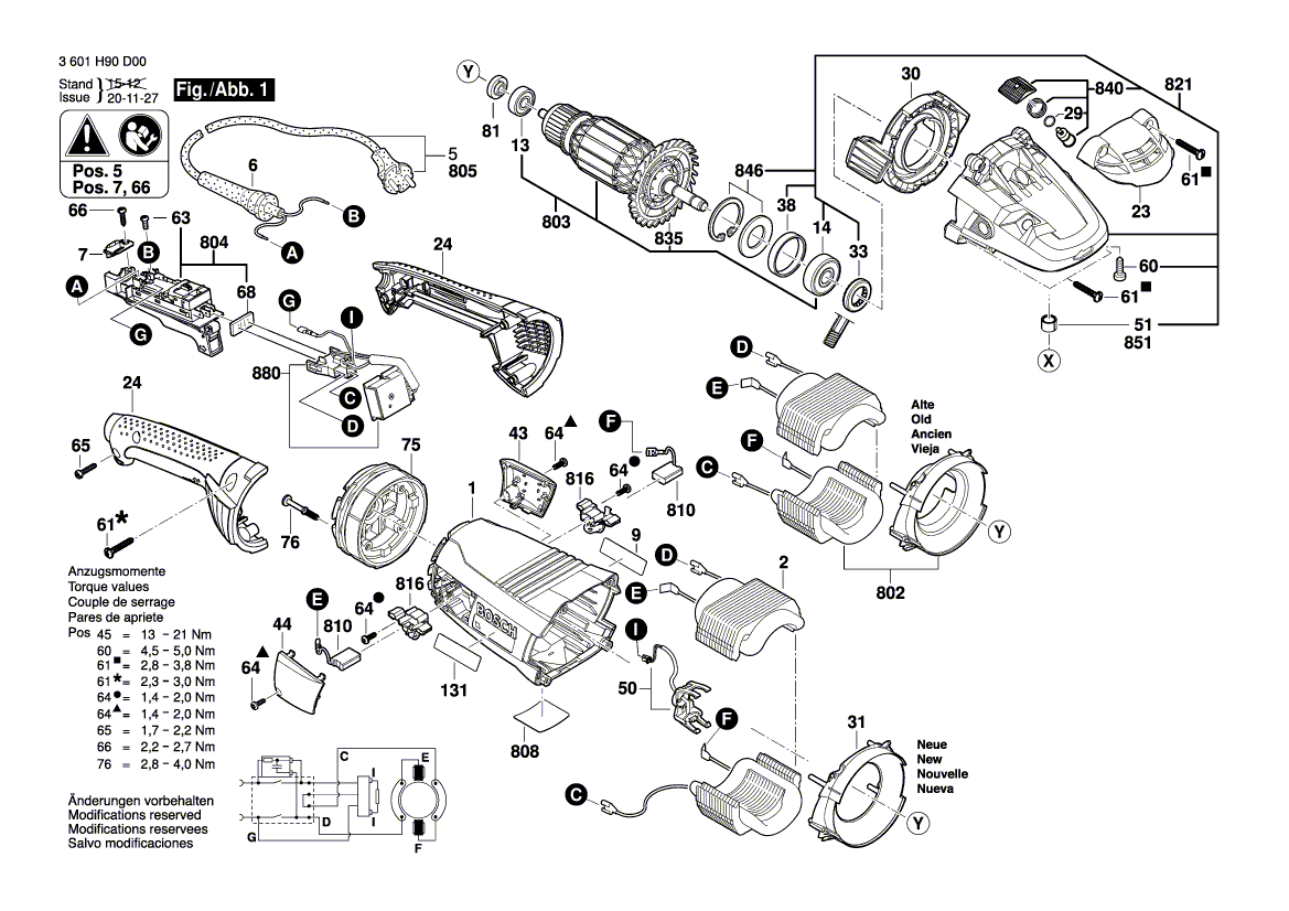 Ny ekte Bosch 1604336053 børsteholder