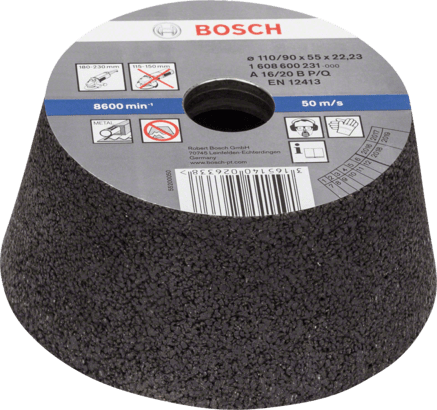 New Genuine Bosch 1608600231 Conical Cup Wheel for Metal For large angle