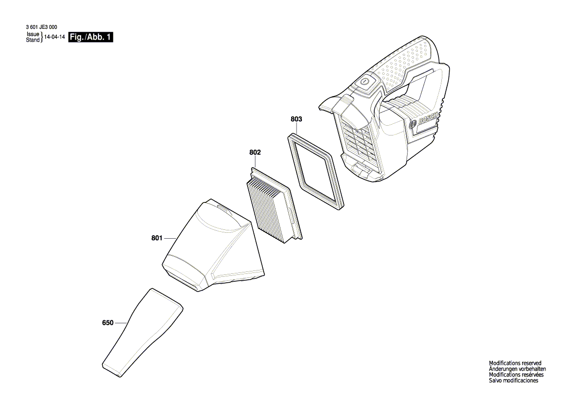 Nieuwe echte Bosch 1600A002pp Crevice -mondstuk