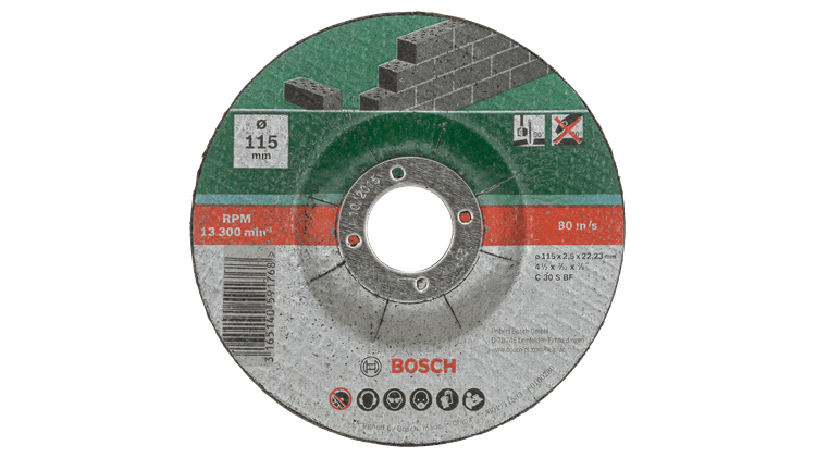 New Genuine Bosch 2609256334 Cutting Disc for Stone Depressed Centre Set 5