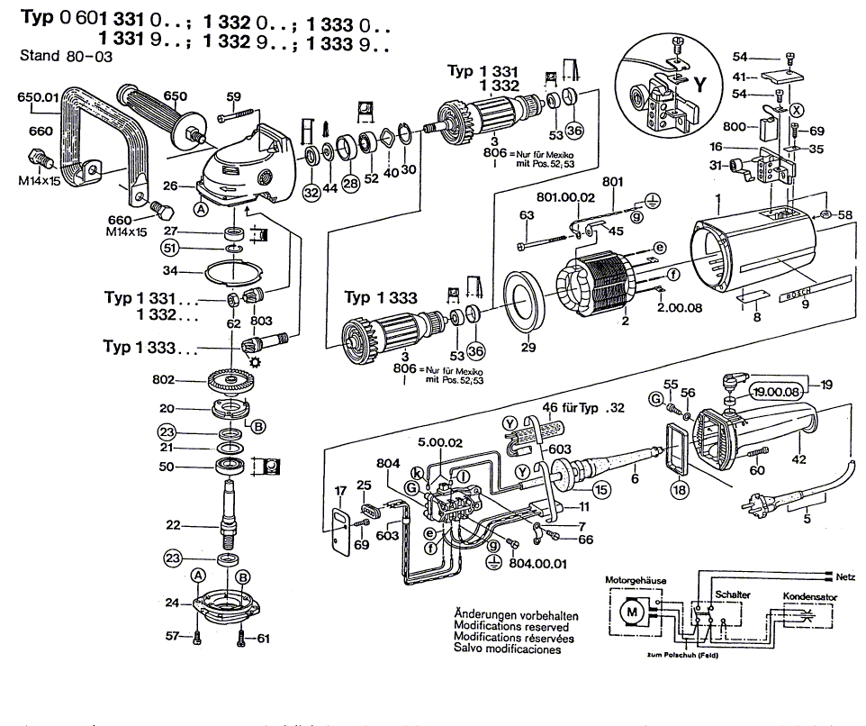 Ny ekte Bosch 1604460447 strømforsyningssnor