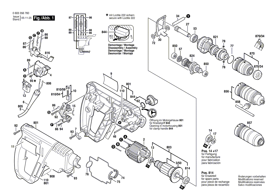 Ny äkta Bosch 1617000327 Quick Change Collet Chuck