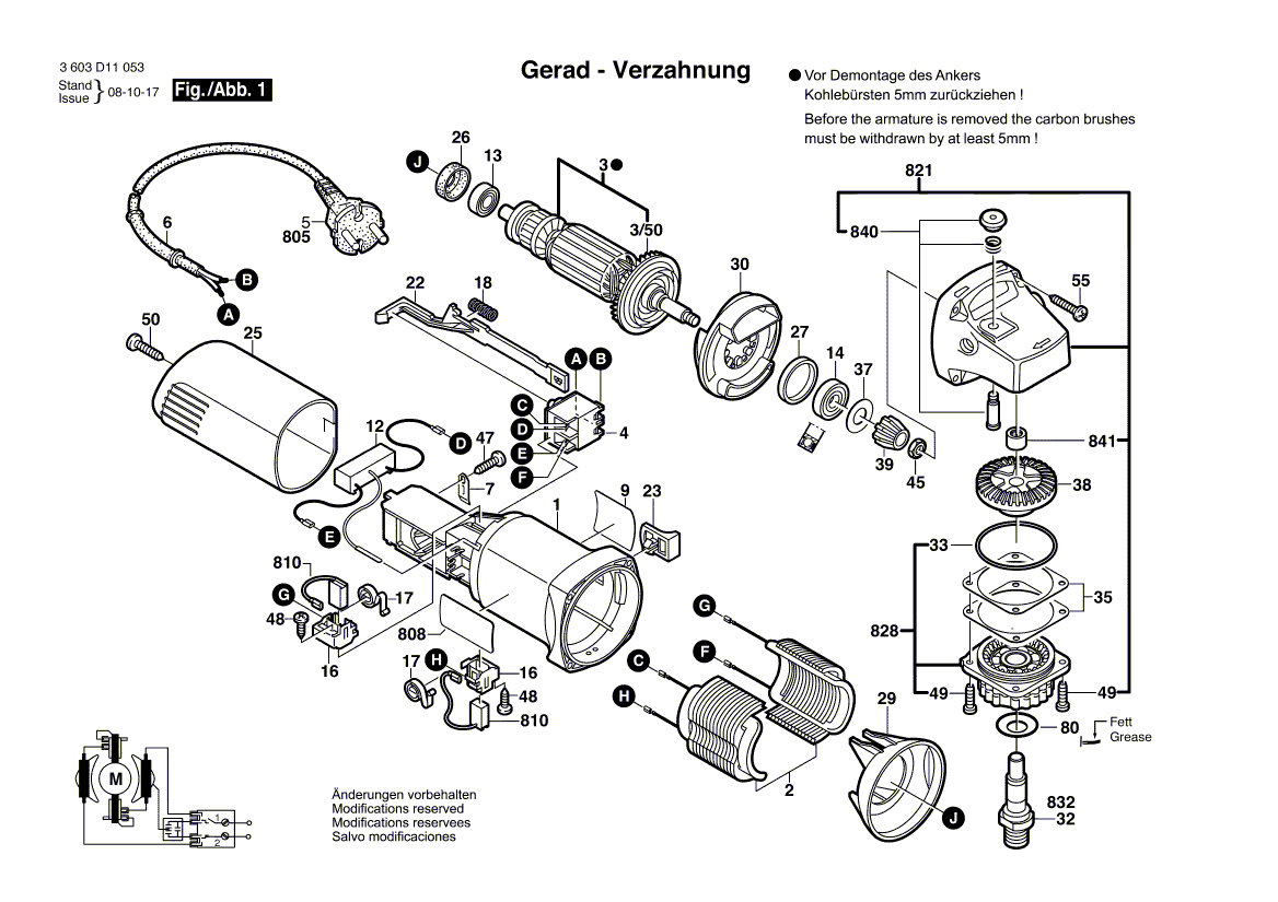 Nouveau véritable Bosch 1605703112 Grame de serrage