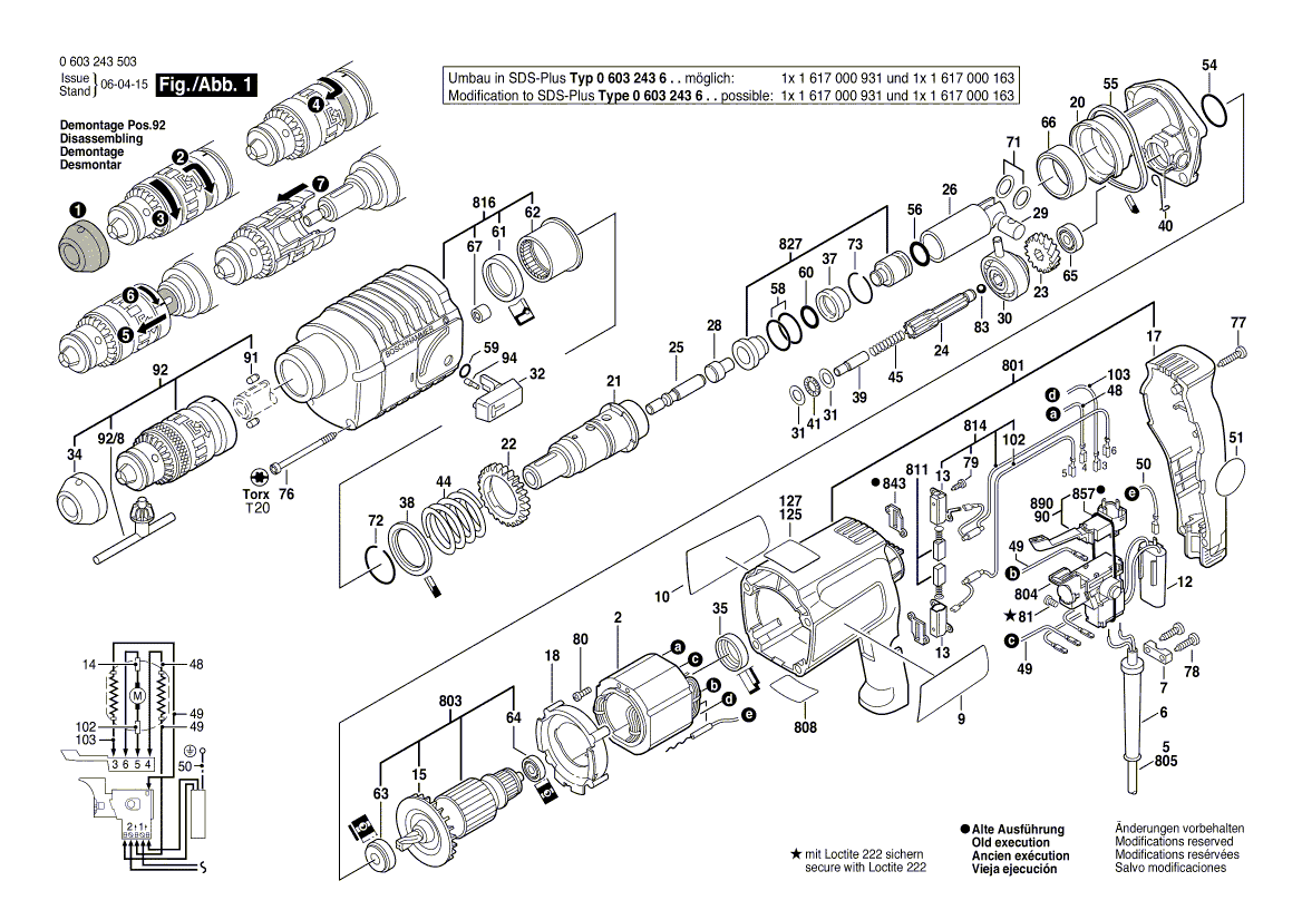 Nouveau véritable bosch 1614010042 Armature avec ventilateur