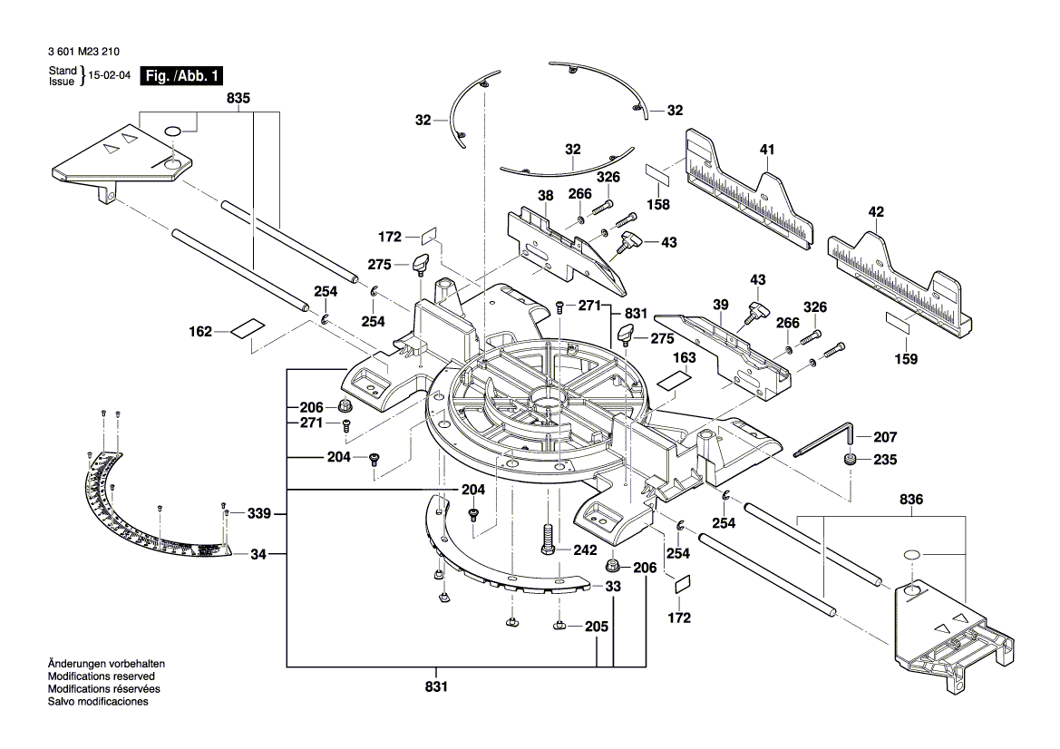 Nouveau véritable bosch 1609b04992 clôture à mitre