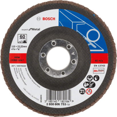 Nieuwe echte Bosch 2608606753 X551 Expert voor metalen flapschijven, schuine versie