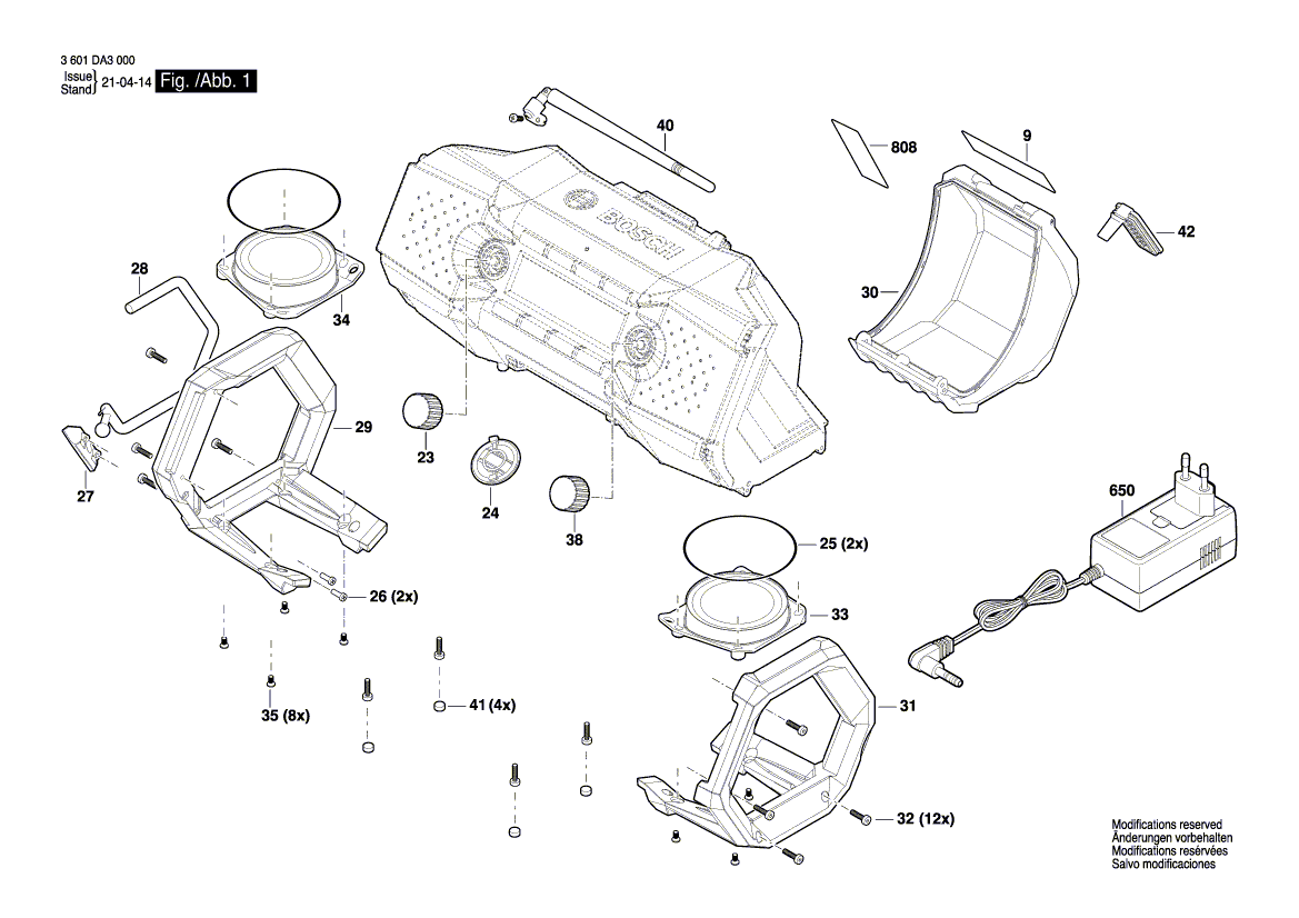 New Genuine Bosch 1619PB4892 Manufacturer's nameplate