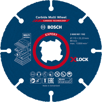 Nieuwe echte Bosch 2608901192 Expert Carbide Multi Wheel X-Lock Cutting Discs