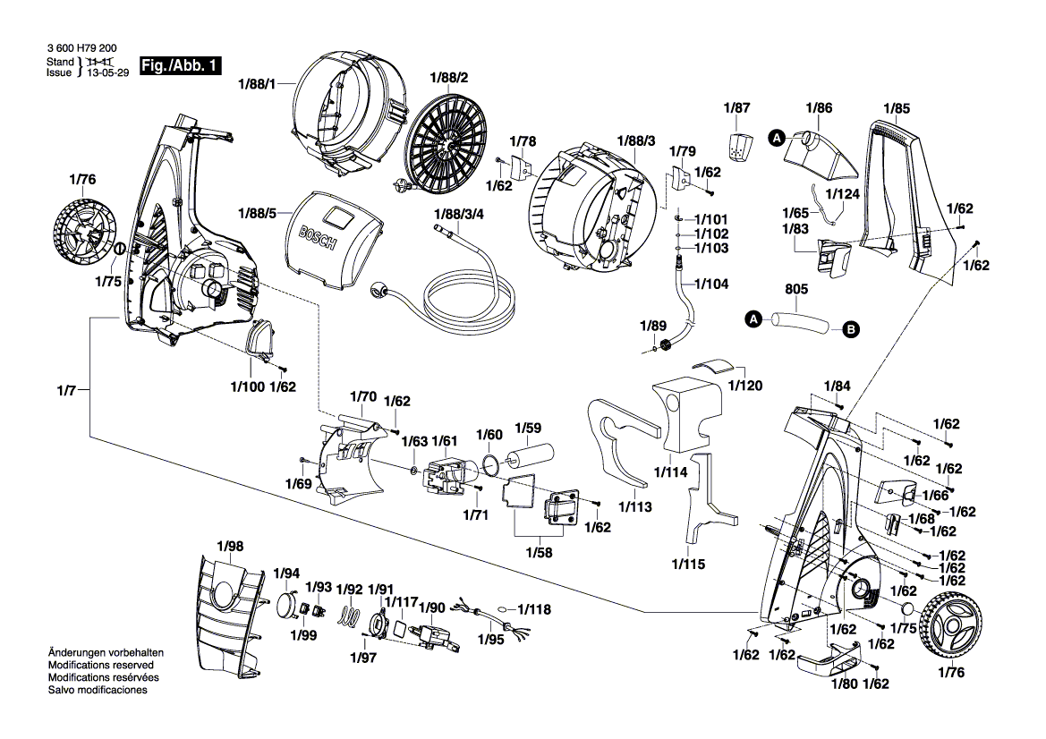 Ny ekte Bosch F016F03978 håndtak