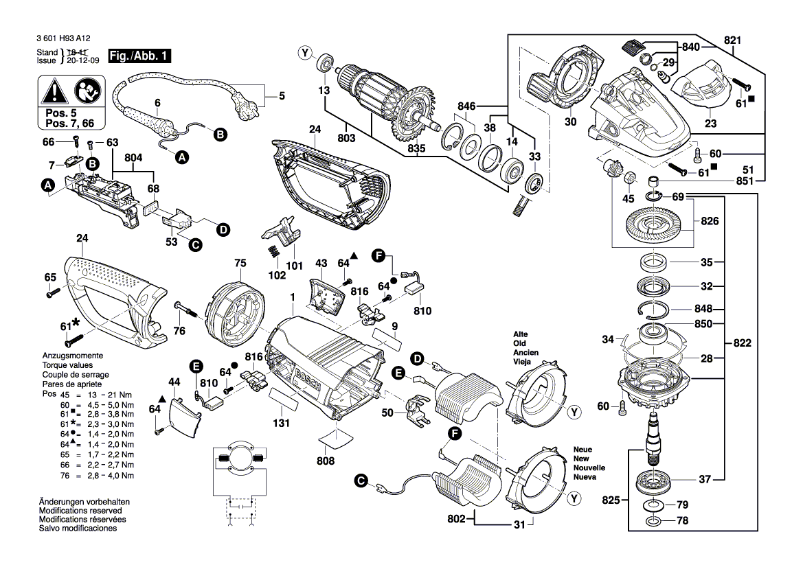 Neue Original-Schleifspindel 1607000CU6 von Bosch