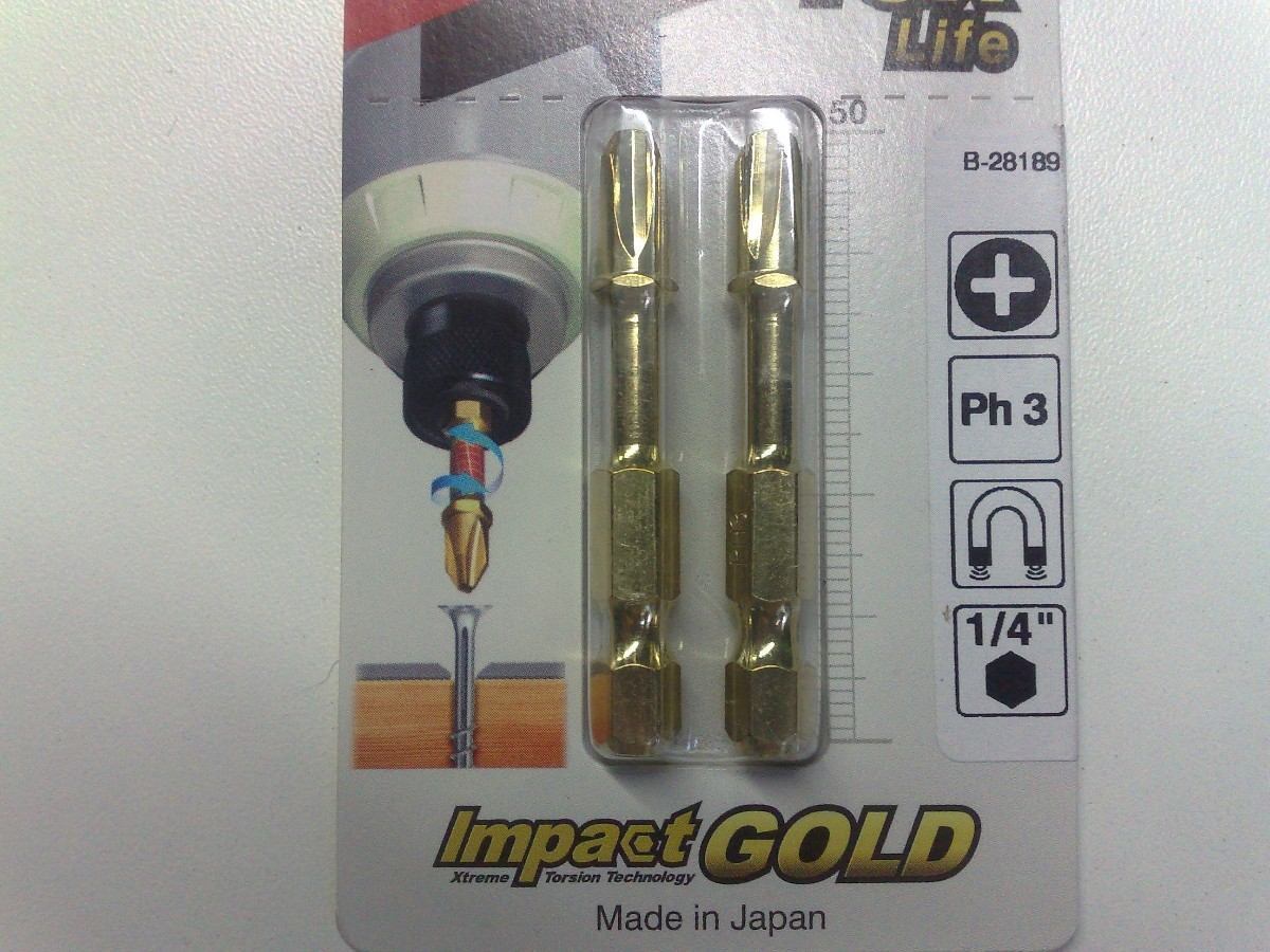 Neu Original Makita B-28189 2er Pack Impact Gold Torsionsschrauber-Bit PH3 50mm