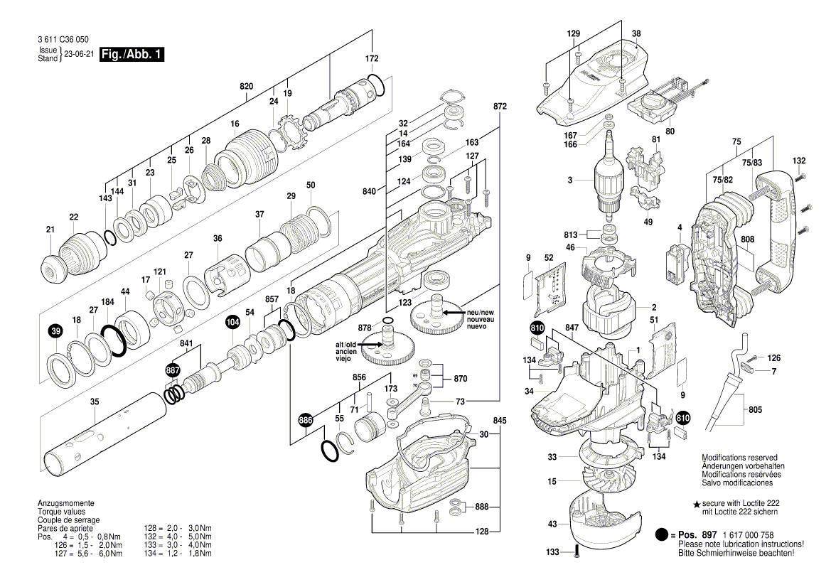 Nouveau véritable Bosch 1602025081 Poignée auxiliaire