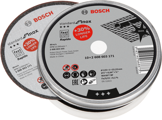 Новый оригинальный отрезной диск Bosch 2608603255 Standard для отрезного диска Inox Rapido для небольших размеров