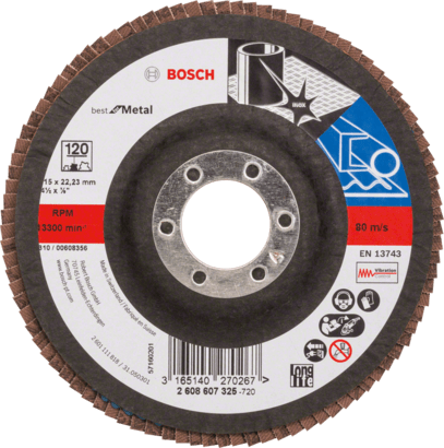 New Genuine Bosch 2608607325 X571 Best for Metal Flap Discs, Angled Version For