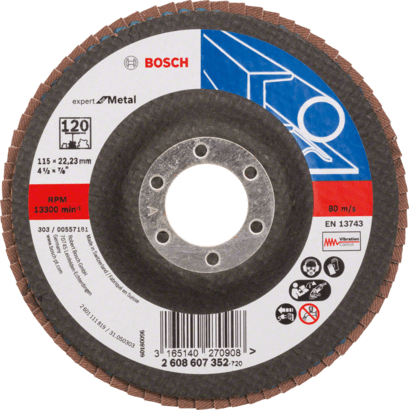 New Genuine Bosch 2608607352 X551 Expert for Metal Flap Discs, Straight Version