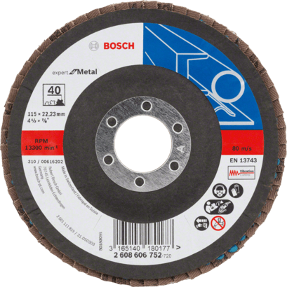 New Genuine Bosch 2608606752 X551 Expert for Metal Flap Discs, Angled Version