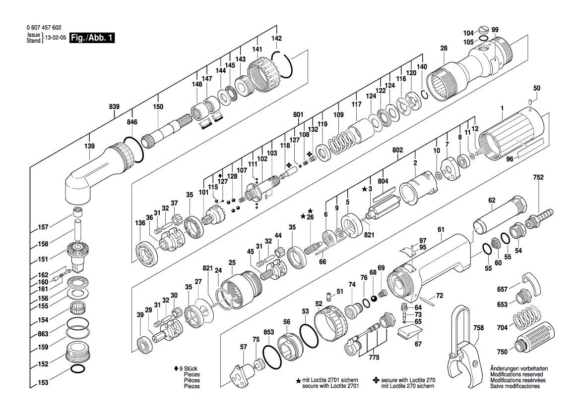 Nouveau véritable Bosch 3607031507 Assemblage de pièces de service