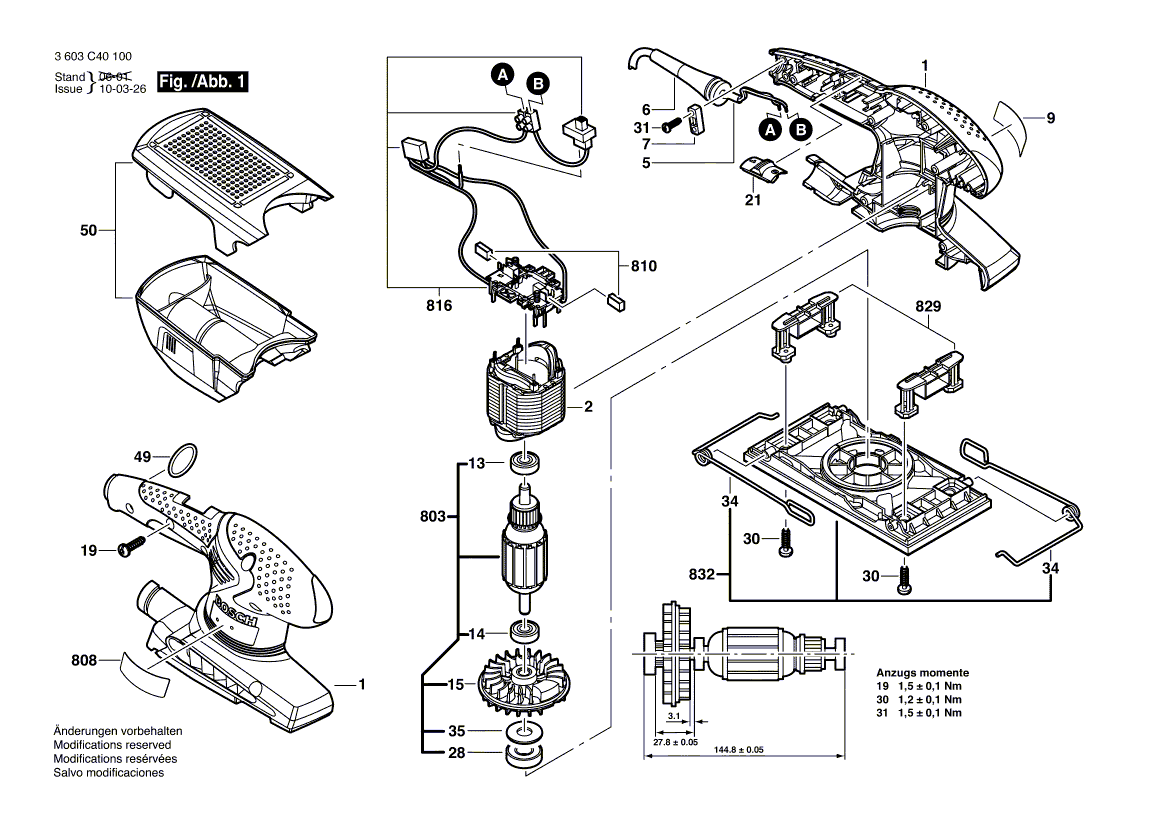 Neuer Original-Bürstenhalter von Bosch 2609000871