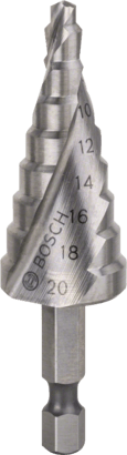 Ny ekte Bosch 2608597524 HSS trinn drill bit, hex shank for roterende