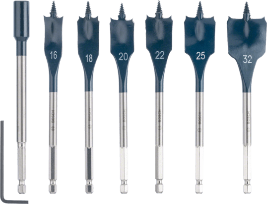 New Genuine Bosch 2608587009 Self-Cut Speed Spade Bit Set, 7-piece For rotary