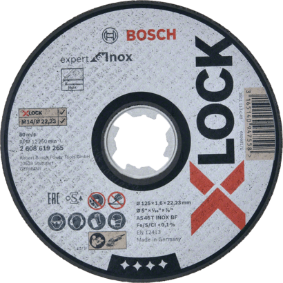 Ny äkta Bosch 2608619265 X-Lock Expert för Inox Cutting Disc for Small