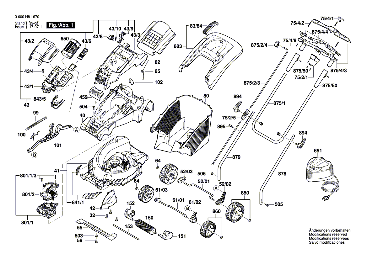 Ny ekte Bosch F016L66133 håndtak