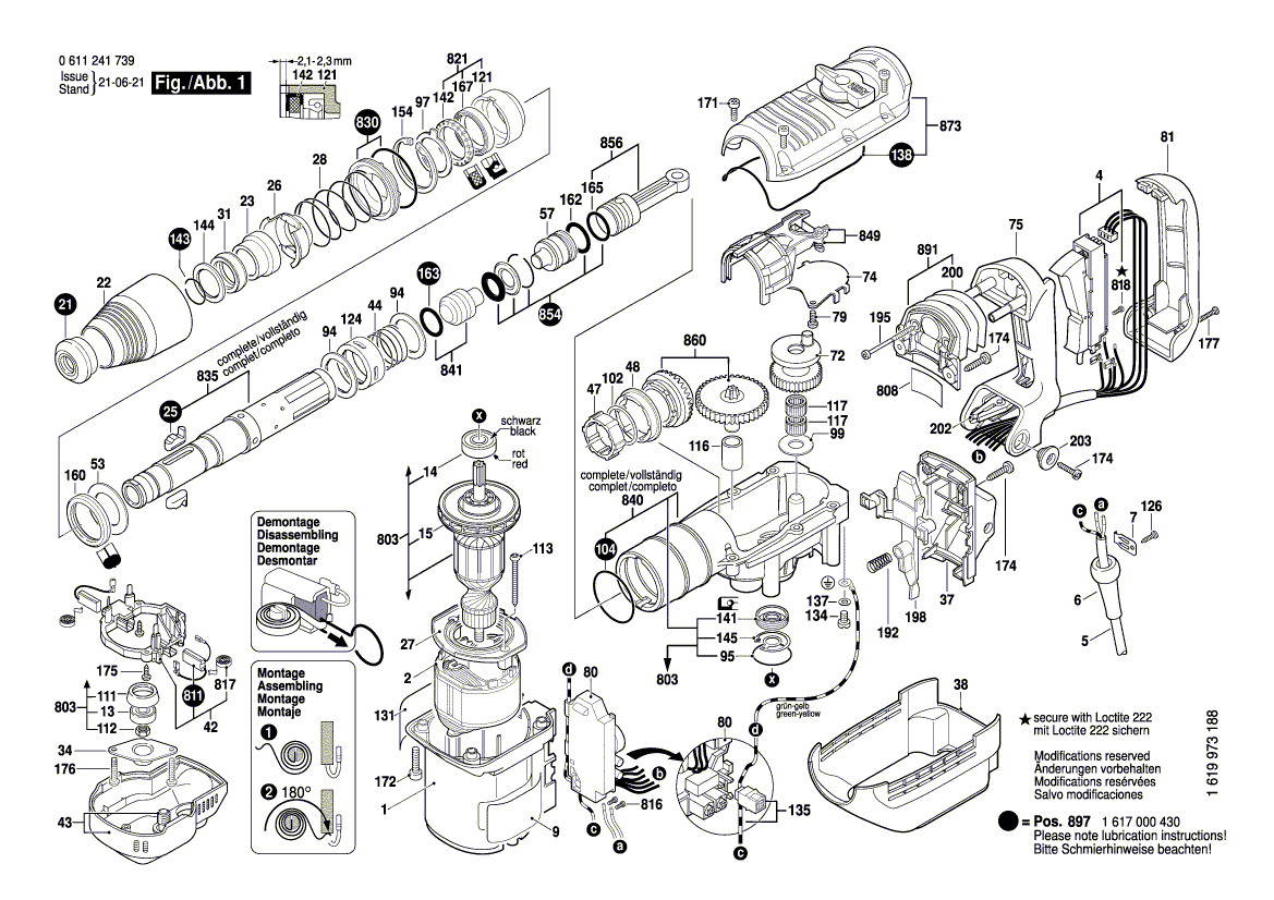 Nouveau véritable couverture de logement Bosch 1617000861