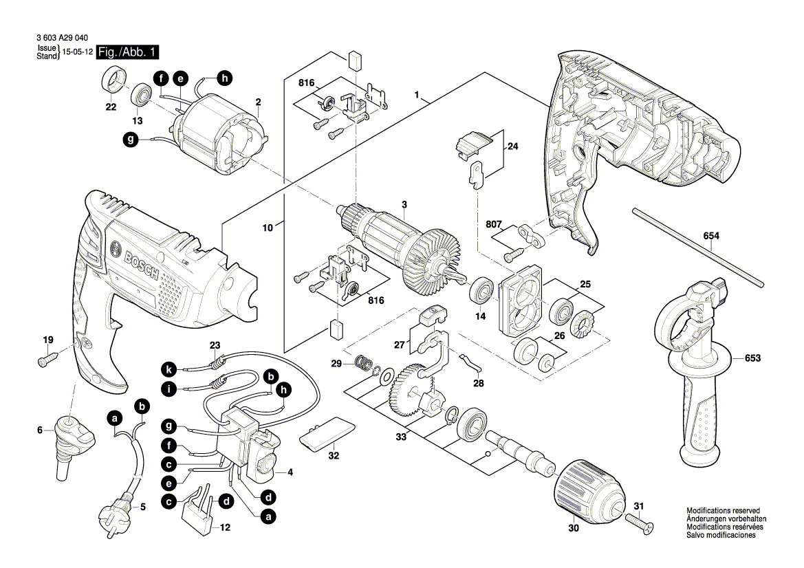 Nieuwe echte Bosch 1619pa6045 Carbon-brush set