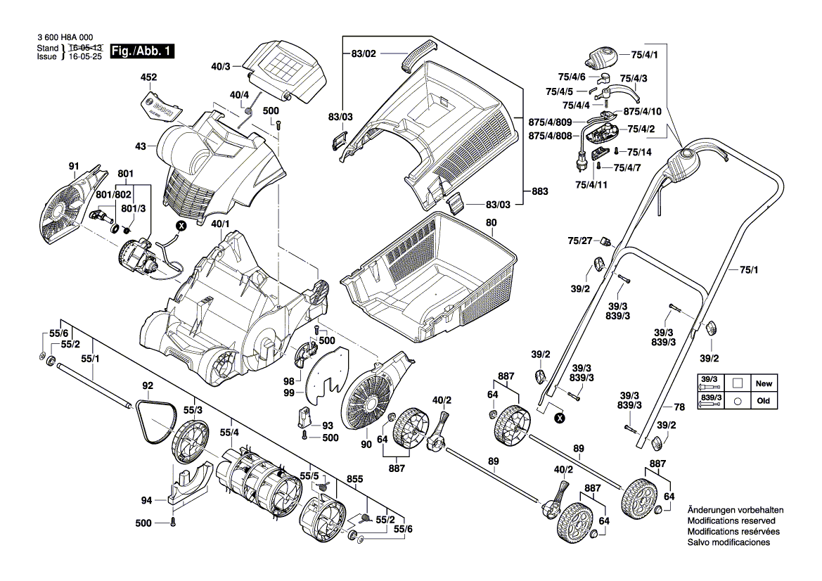 Neues echtes Bosch F016L67969 Chassis