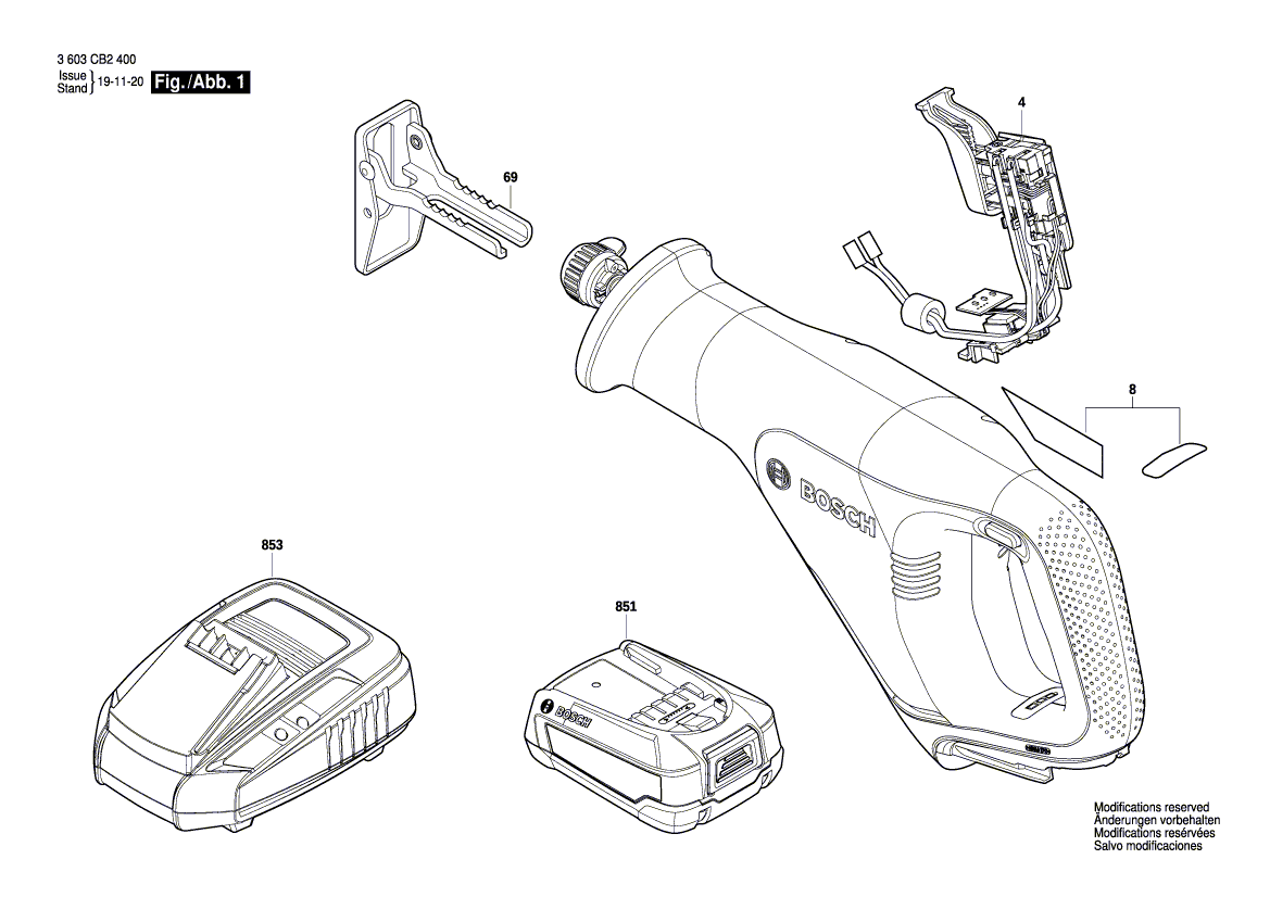 Uusi aito Bosch 1607000E2X Electronics -moduuli