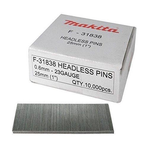 Makita F-31838 25 mm 23 g headless pins (doos van 10.000), zilver