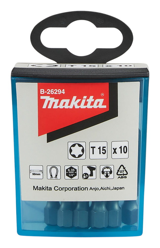 Nouveau authentique makita B-26294 Bit de vis à vis flip top t15x50mm 10pcs