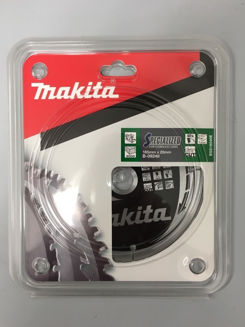 Новое оригинальное полотно для циркулярной пилы Makita B-09248 165мм x 20мм x 1,6мм 40T