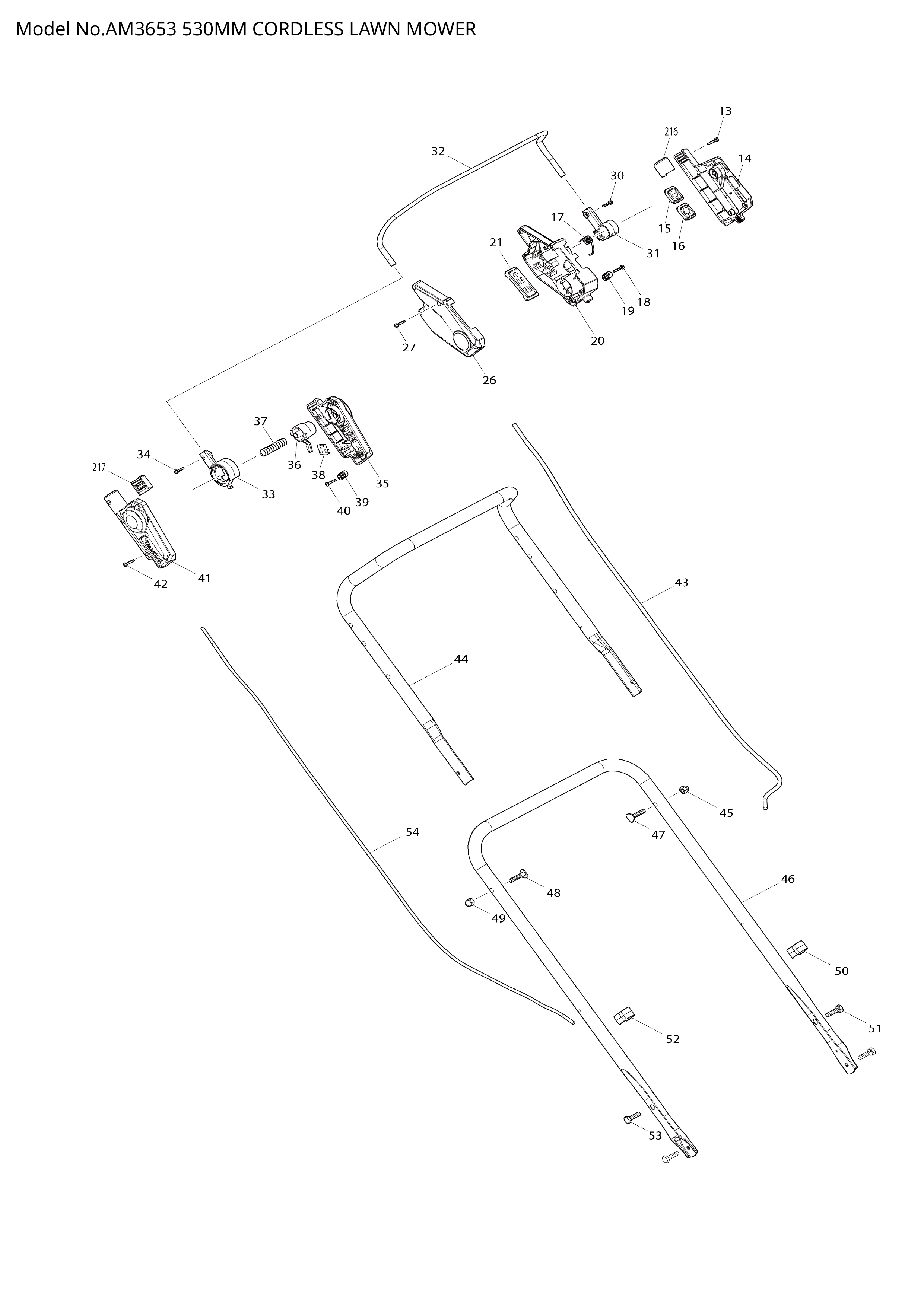 Makita AM3653 — сборочный чертёж, лист 1, деталь 620C46-4 поз. 083