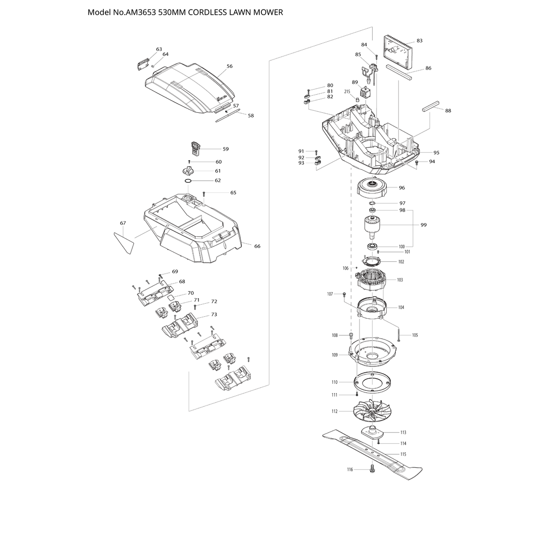 Makita AM3653 — сборочный чертёж, лист 2, деталь 620C46-4 поз. 083