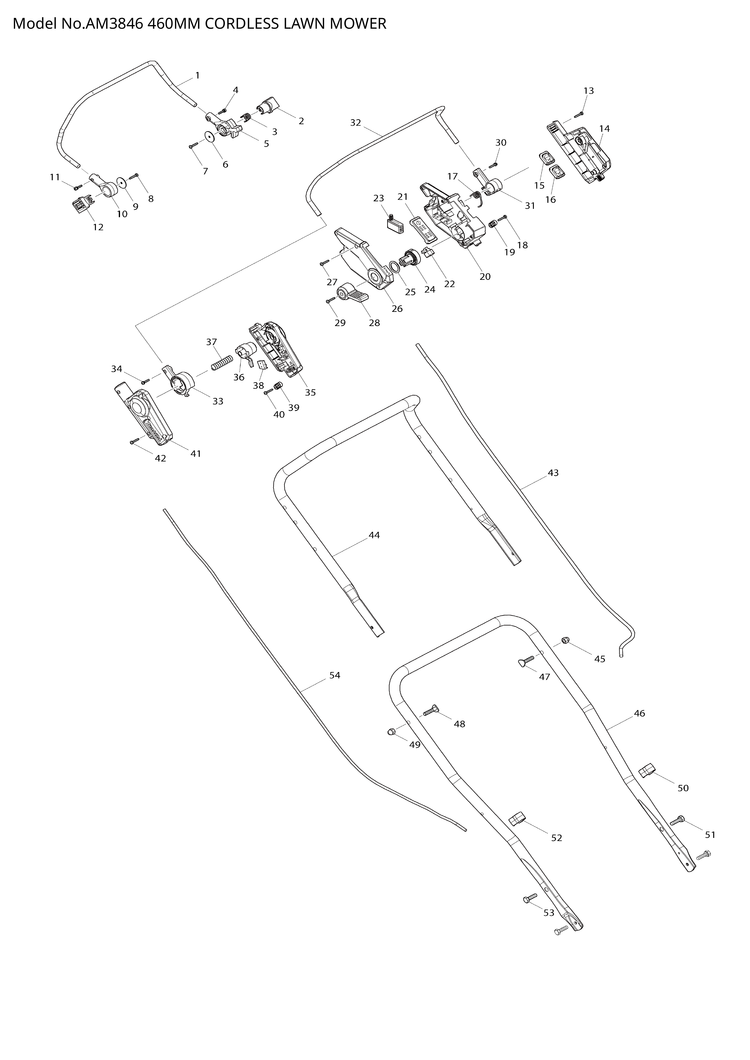 Makita AM3846 — сборочный чертёж, лист 1, деталь 459875-8 поз. 215