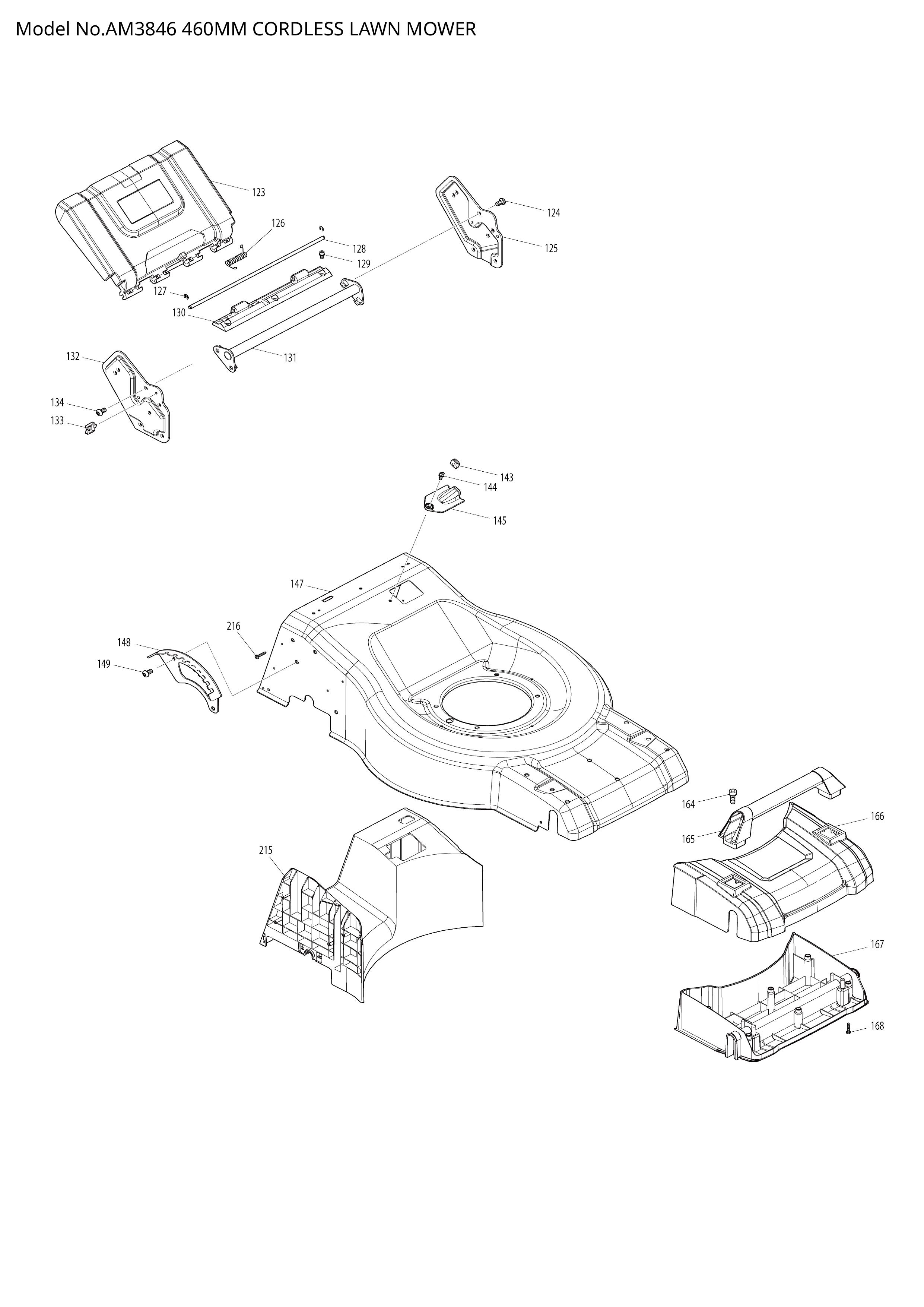 Makita AM3846 — сборочный чертёж, лист 3, деталь 459875-8 поз. 215