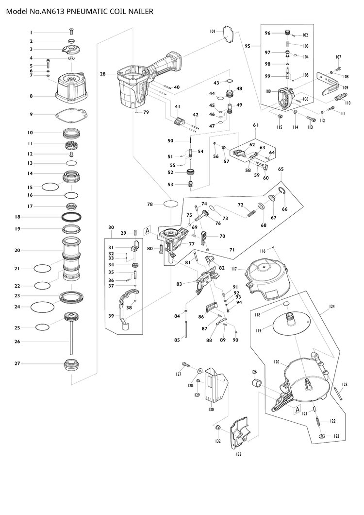 Makita AN613 — сборочный чертёж, лист 1, деталь HY00001082 поз. 088
