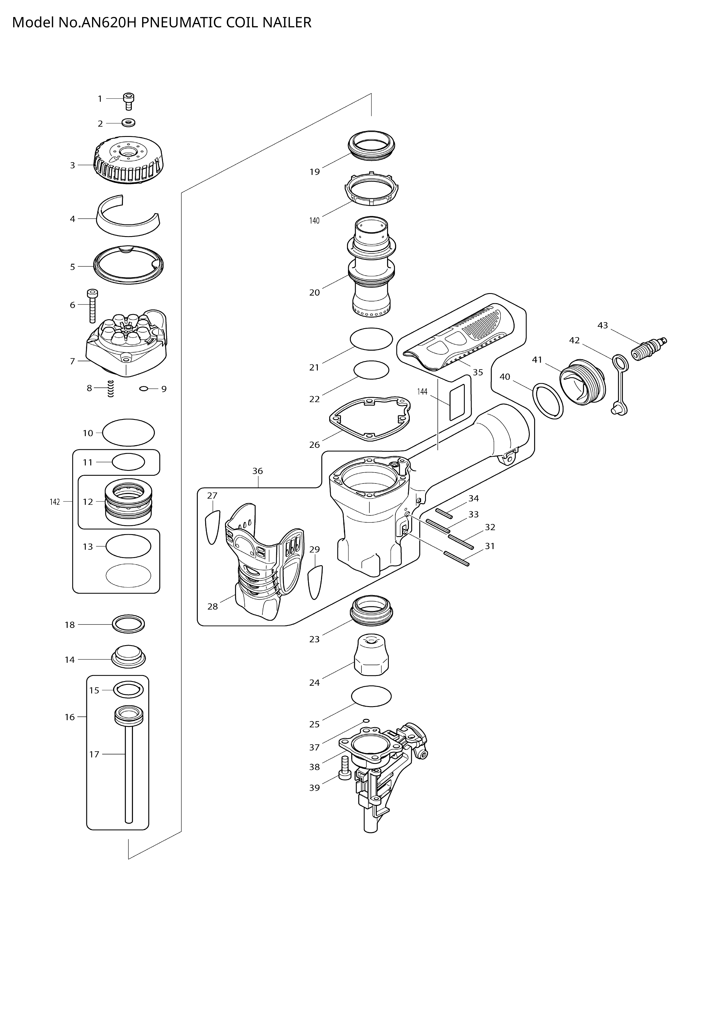 Makita AN620H — сборочный чертёж, лист 1, деталь 413103-5 поз. 004