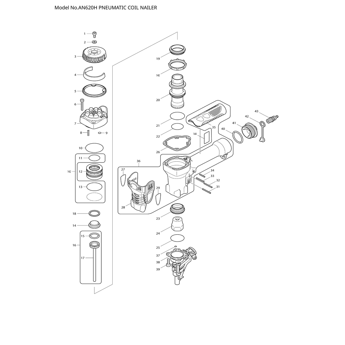 Makita AN620H — сборочный чертёж, лист 1, деталь 413103-5 поз. 004