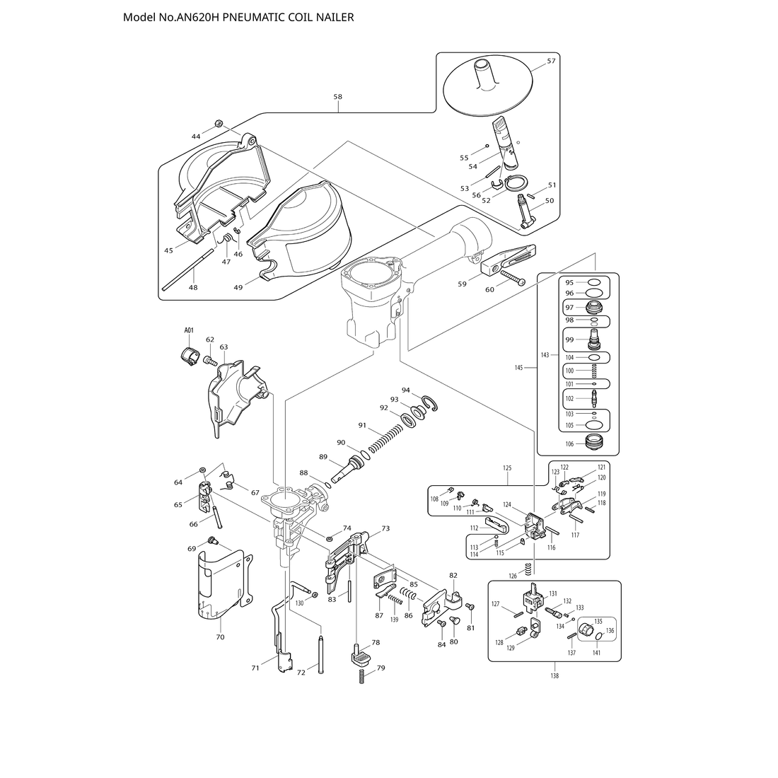 Makita AN620H — сборочный чертёж, лист 2, деталь 413103-5 поз. 004