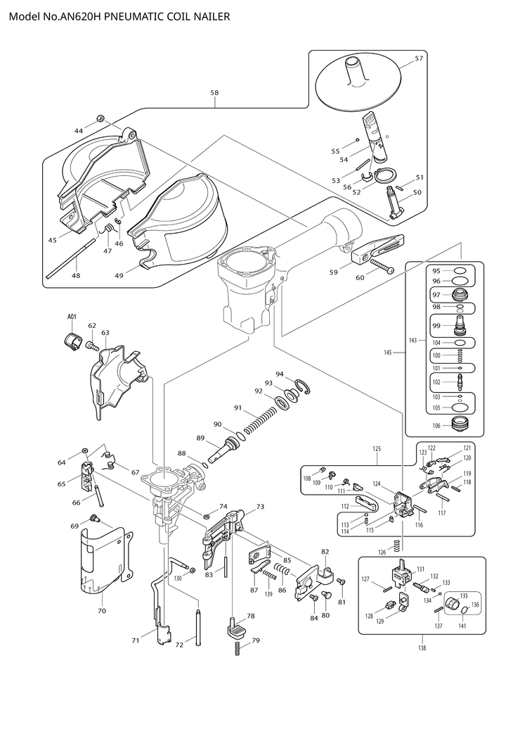 Makita AN620H — сборочный чертёж, лист 2, деталь 413103-5 поз. 004