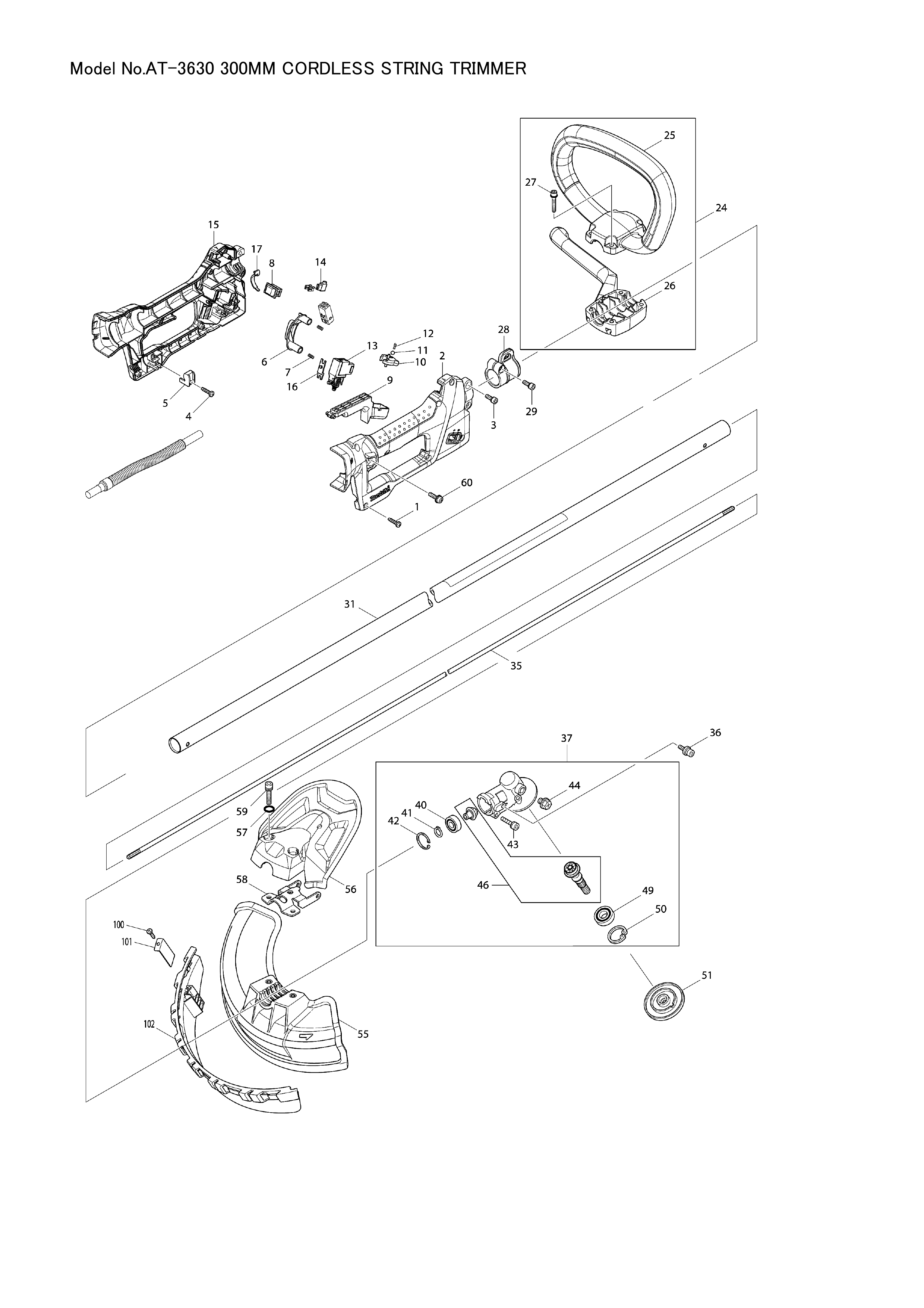 Makita AT-3630 — сборочный чертёж, лист 1, деталь 620496-5 поз. 096-1