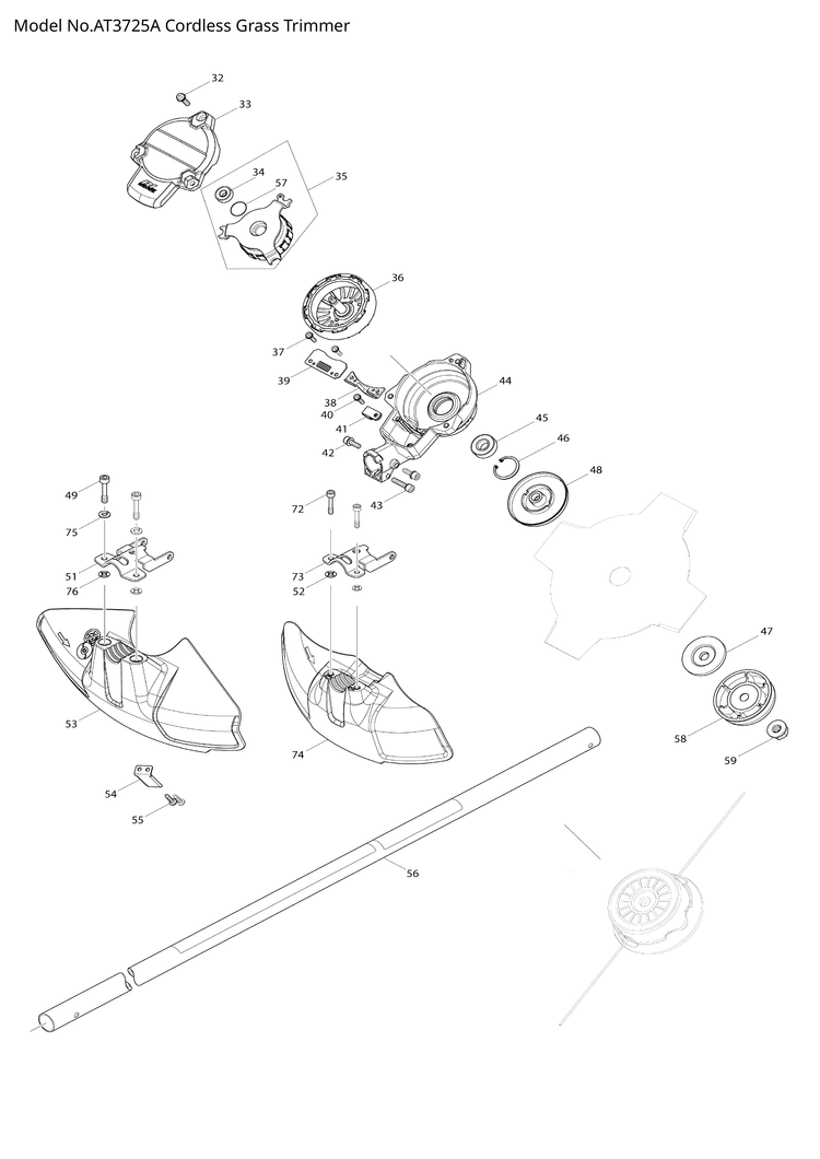 Makita AT3725A — сборочный чертёж, лист 2, деталь 620562-8 поз. 039
