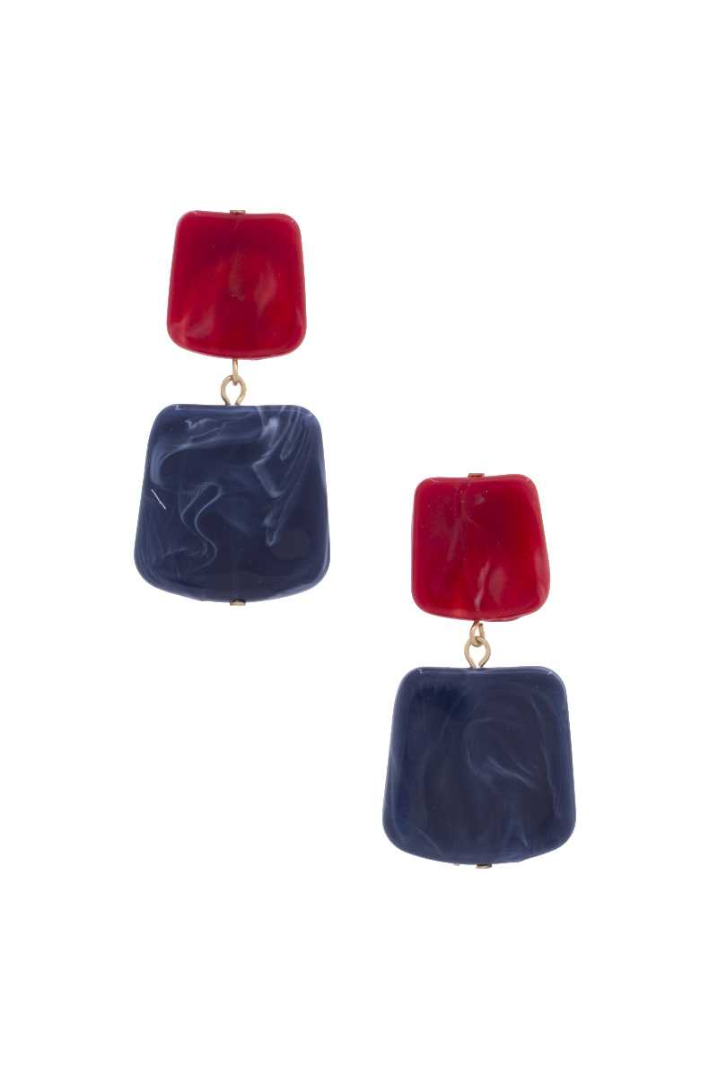 Acetate Resin Square Drop Earring