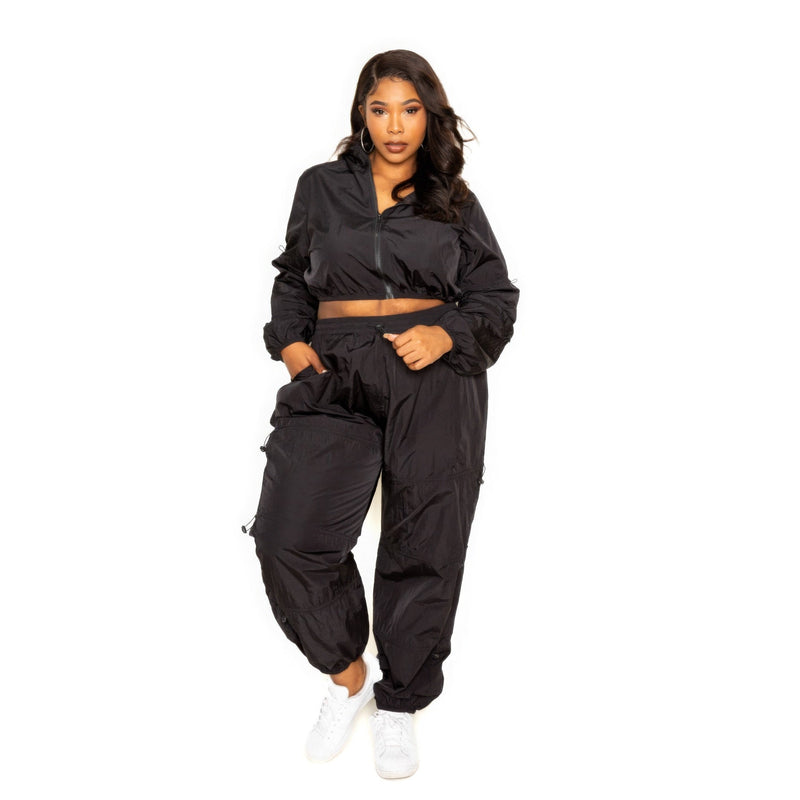 Active Zip Up Set With Cord Lock Detail