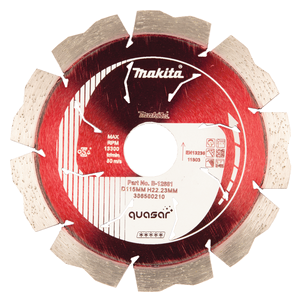 Makita B-12681 DIAMOND CUTTING DISC 115X22,23MM, QUASAR SEGMENT