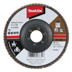 Makita B-53958 FLAP DISC FOR HEAVY DUTY 125MMX22,23MM Z120