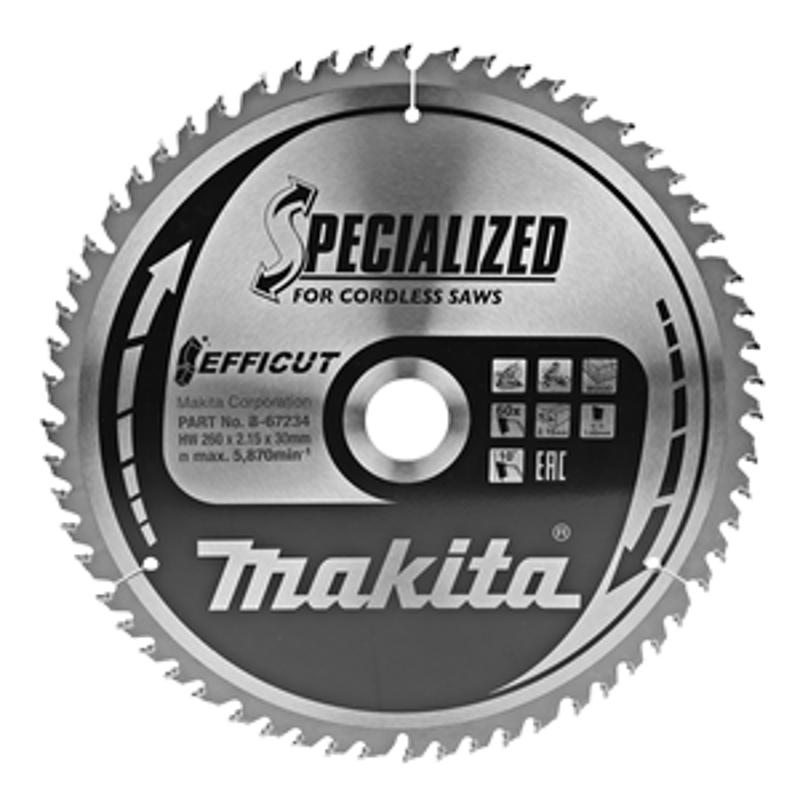 Makita B-67234 Круглая пила HM 260x30x2,15 мм, Z-60