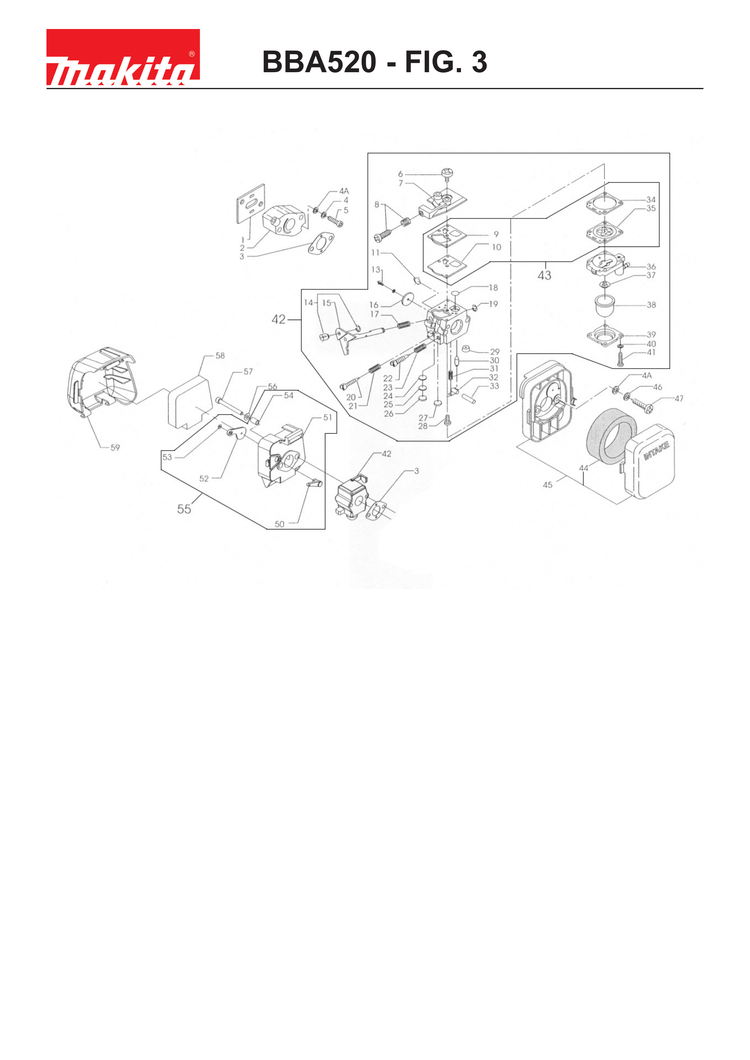 Makita BBA520 — сборочный чертёж, лист 5, деталь BB331480 поз. 45